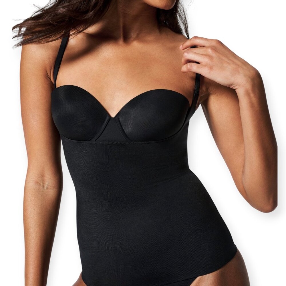 Spanx Black Sz S Suit Your Fancy Open-Bust‎ Cami Stretch Lightweight Tank Top